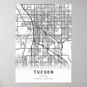 Poster Carte de Tucson
