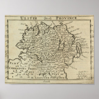 Poster Carte de Ulster