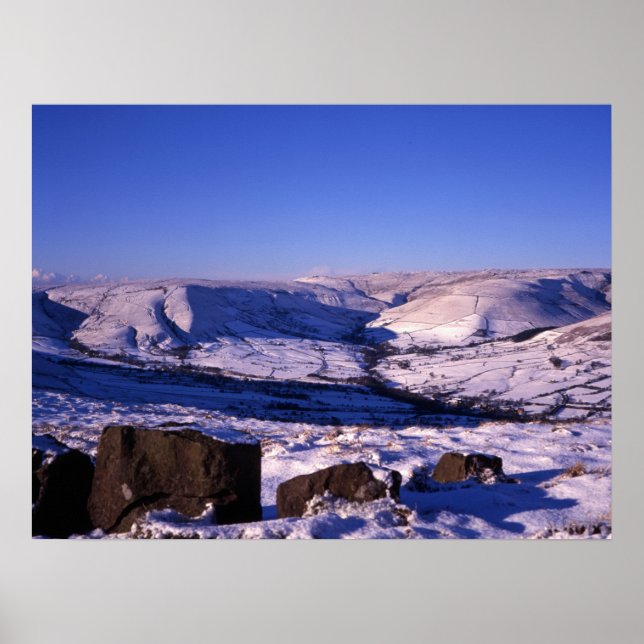 Poster Carte de vacances Kinder Scout Edale (Devant)