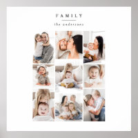 carte de vacances moderne multi-photo famille