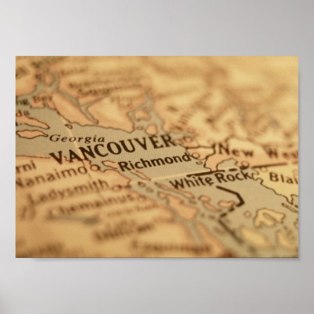 Poster Carte de Vancouver (Devant)