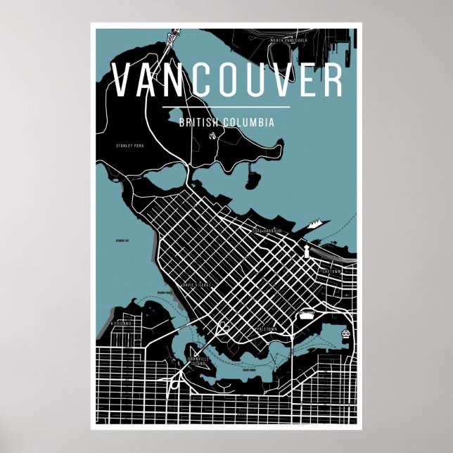 Poster Carte de Vancouver (Devant)