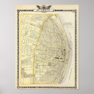 Poster Carte de ville de St Louis
