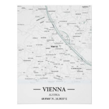 Carte de ville de style classique de Vienne, Autri