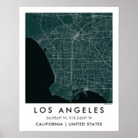 Carte de ville personnalisée Los Angeles États-Uni