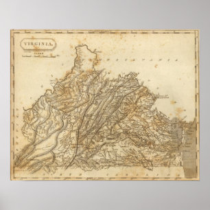 Poster Carte de Virginie par Arrowsmith