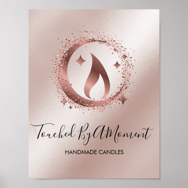 Poster Carte de visite de chandelle de miel simple et mod (Devant)