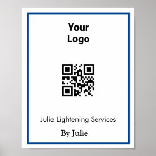 Poster Carte de visite de service ajouter votre logo Q R 