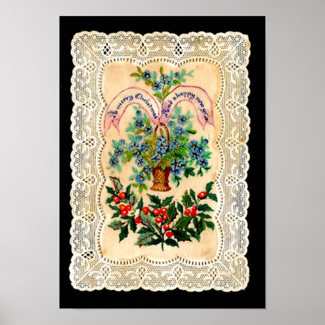 Poster Carte de voeux de Noël victorienne (Devant)
