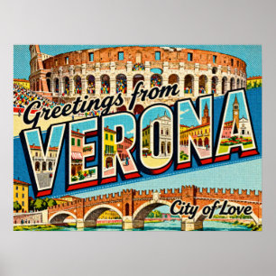 Poster Carte de voeux vintage de Vérone