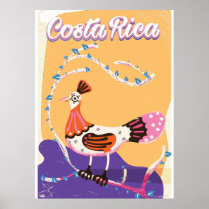 Poster Carte de voyage costaricaine