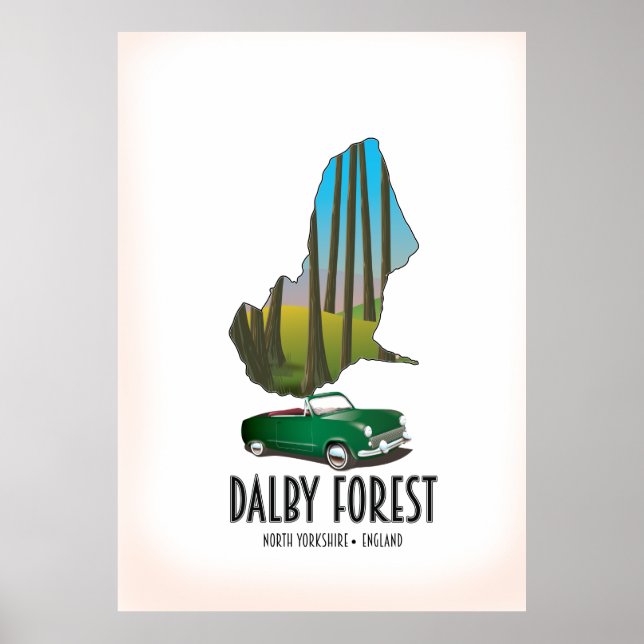 Poster carte de voyage Dalby Forest North Yorkshire (Devant)