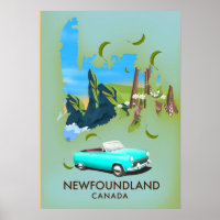 Carte de voyage de Terre-Neuve Canada