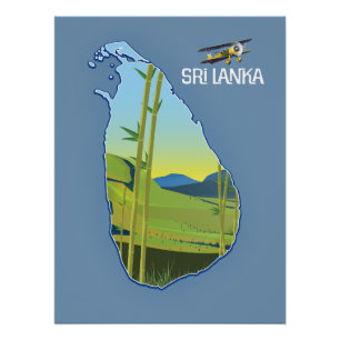 Poster Carte de voyage du Sri Lanka
