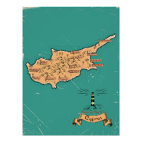 Carte de voyage illustrée de Chypre