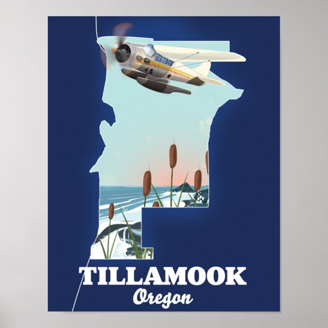 Poster Carte de voyage Tillamook Oregon (Devant)