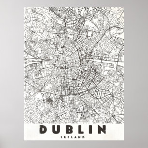 Poster Carte de voyage vintage de Dublin Irlande