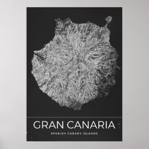 Poster Carte de voyage vintage de Grande Canarie