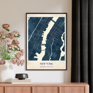 Poster Carte de voyage vintage de New York City