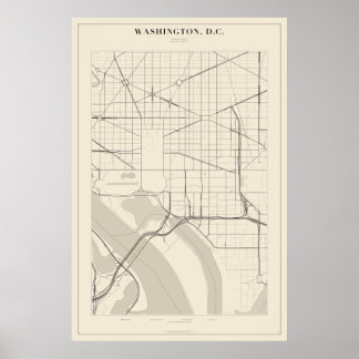 Poster Carte de Washington DC