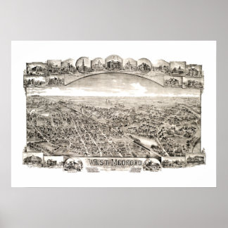 Poster Carte de West Medford, Massachusetts en 1897