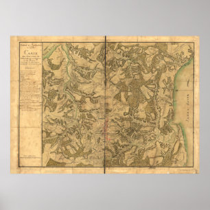 Poster Carte de Williamsburg pour Comte de Rochambeau