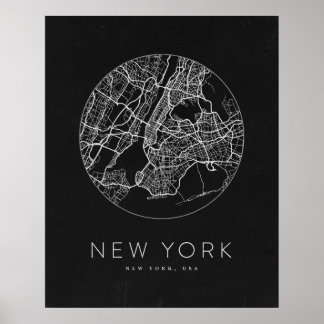 Poster Carte décorative minimaliste de New York