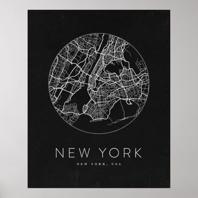 Poster Carte décorative minimaliste de New York (Devant)