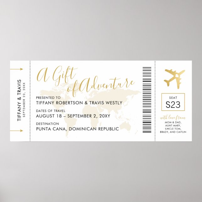 Poster Carte d'embarquement Billet Voyage Cadeau (Devant)
