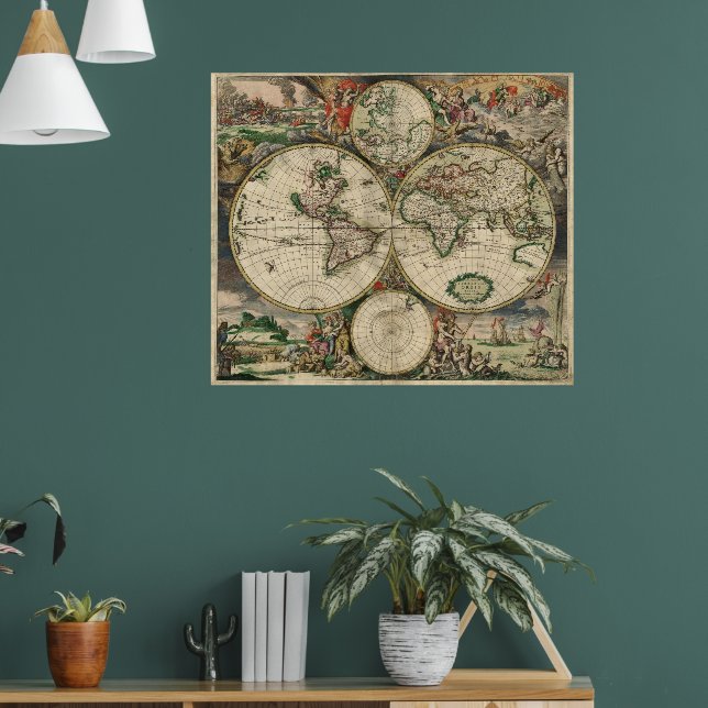 Poster Carte des antiquités vintage (Salon 1)