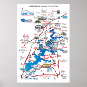 Poster carte des attractions du nord-est OK