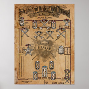 Poster Carte des bijoux de lodge