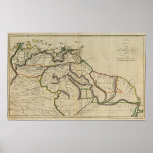 Poster Carte des Caracas