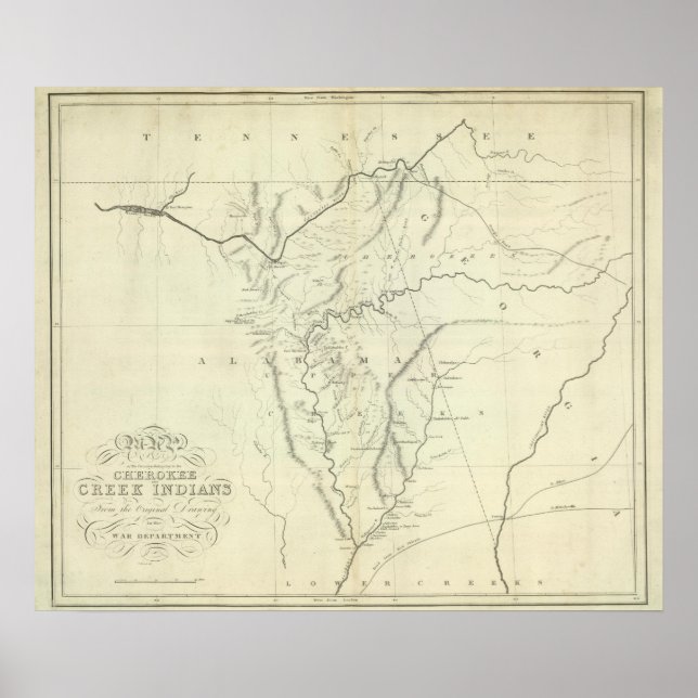 Poster Carte des Cherokees (Devant)