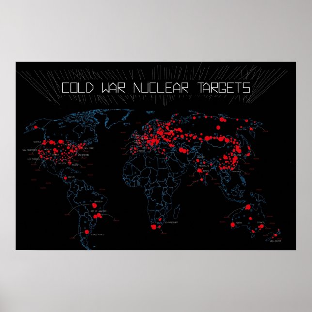 Poster Carte des cibles nucléaires de la Guerre froide (Devant)