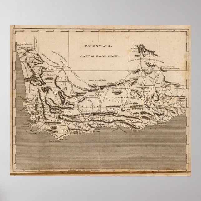 Poster Carte des colonies du Cap par Arrowsmith (Devant)