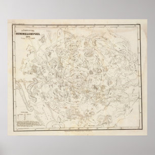 Poster Carte des constellations
