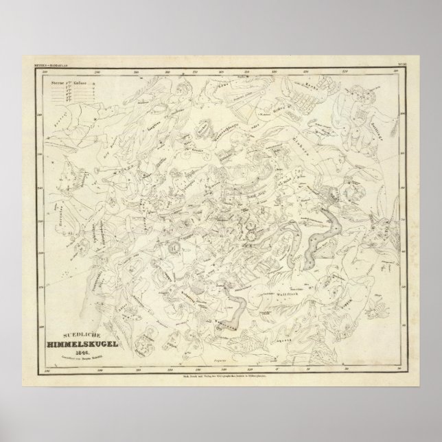 Poster Carte des constellations 2 (Devant)