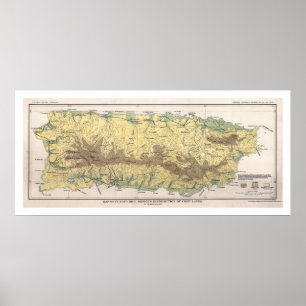 Poster Carte des cultures Porto Rico 1899