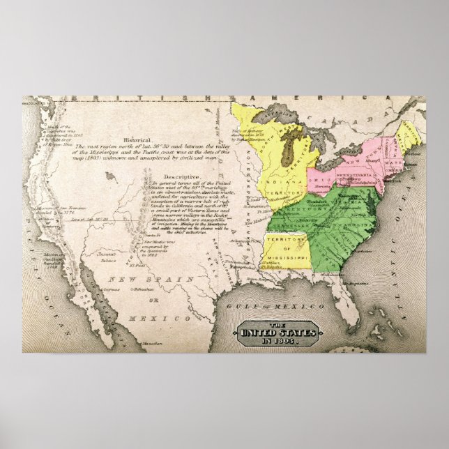 Poster Carte des États-Unis (Devant)