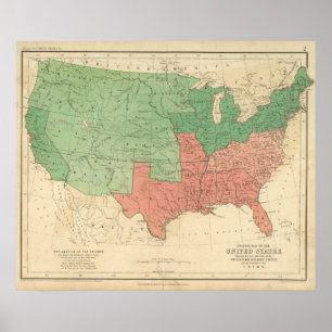 Poster Carte des Etats-Unis 2