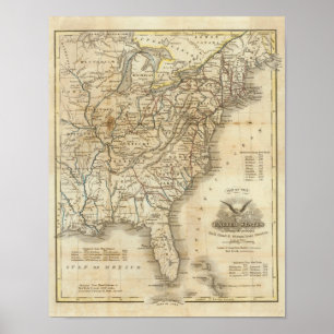 Poster Carte des Etats-Unis 3