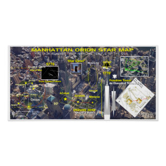 Poster Carte des étoiles de Manhattan Orion