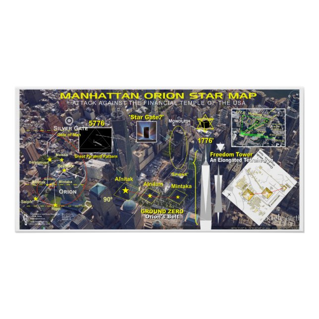 Poster Carte des étoiles de Manhattan Orion (Devant)