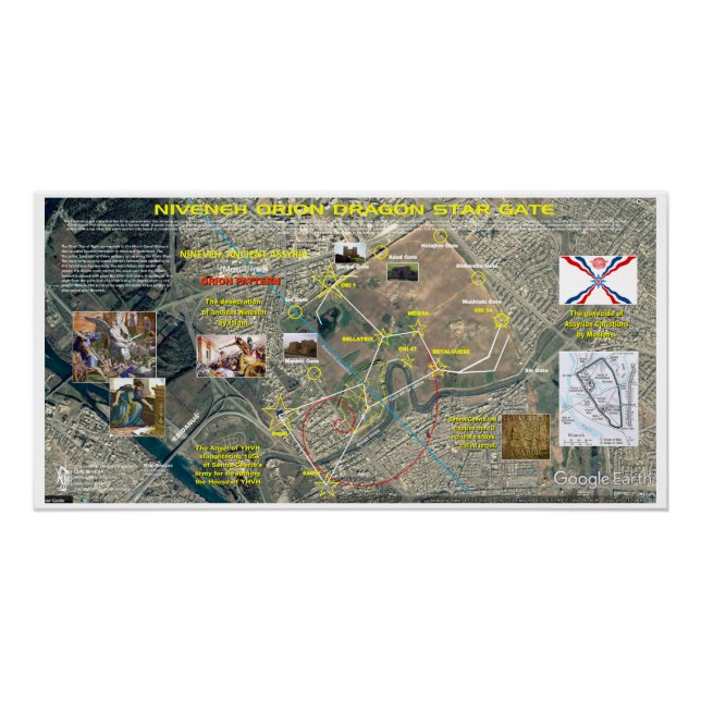 Poster Carte des étoiles de Nineveh Orion (Devant)