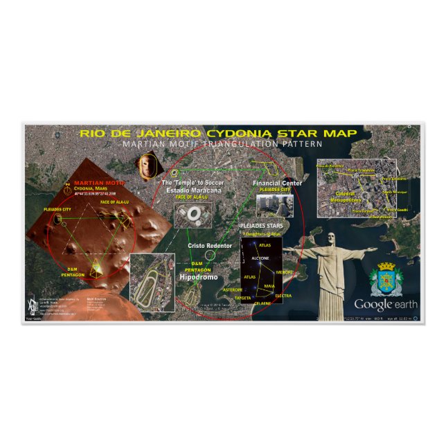 Poster Carte des étoiles de Rio de Janeiro (Devant)