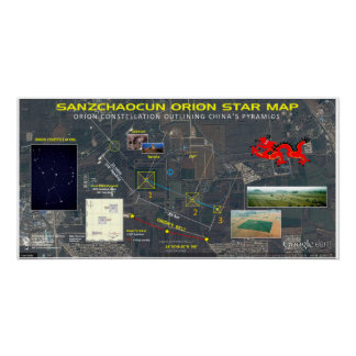 Poster Carte des étoiles de Sanzchaocun Orion
