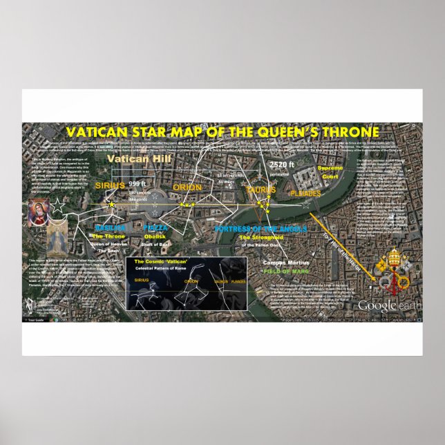Poster Carte des étoiles du Vatican (Devant)