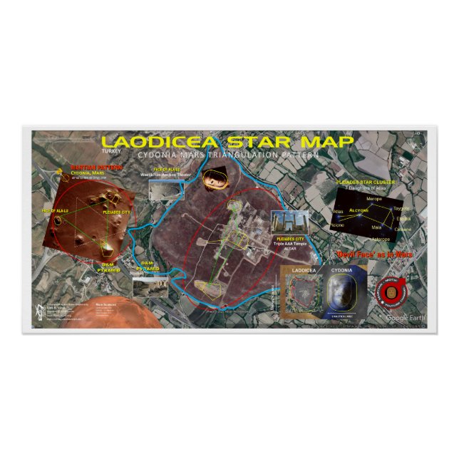Poster Carte des étoiles Laodicea Orion (Devant)
