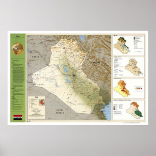 Poster Carte des faits irakiens - 1994